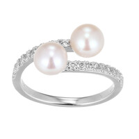 Anillo en plata con Perla blanca Freshwater