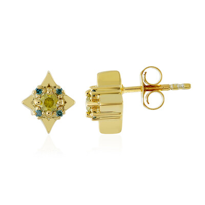 Pendientes en plata con Diamante I3 amarillo