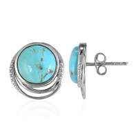 Pendientes en plata con Turquesa azul del Mohave Kingman