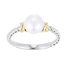 Anillo en plata con Perla blanca Freshwater