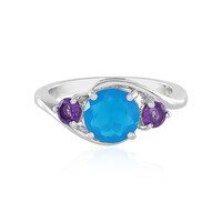 Anillo en plata con Ópalo azul de Etiopía