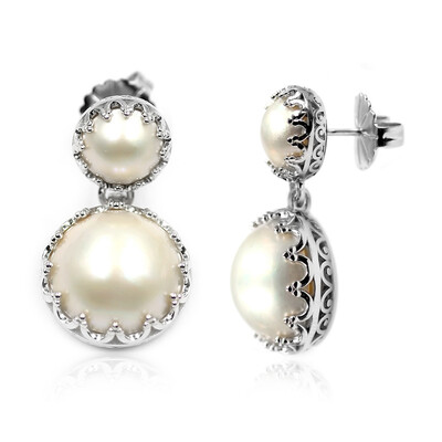 Pendientes en plata con Perla Mabe (Dallas Prince Designs)