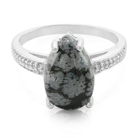 Anillo en plata con Obsidiana Copo de Nieve