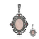 Broche en plata con Cuarzo rosa (Annette classic)