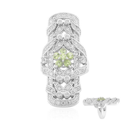 Anillo en plata con Peridoto de Birmania