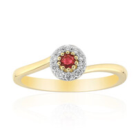 Anillo en oro con Berilo rojo