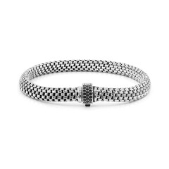 Brazalete en plata con Espinela negra (Nan Collection)