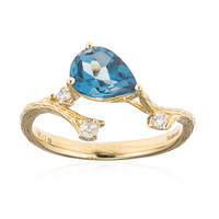 Anillo en oro con Topacio azul de Londres (Smithsonian)