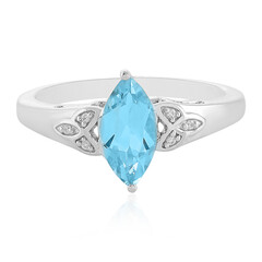 Anillo en plata con Topacio azul cielo