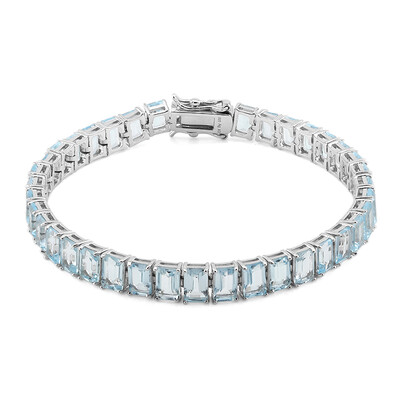 Brazalete en plata con Topacio azul cielo