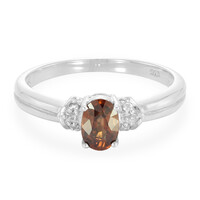 Anillo en plata con Zircón Mashewa naranja