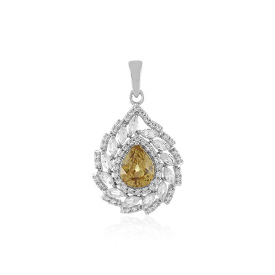 Colgante en plata con Zircón amarillo