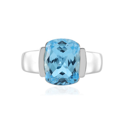 Anillo en plata con Topacio azul cielo