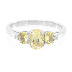 Anillo en plata con Berilo amarillo