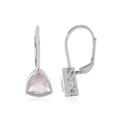 Pendientes en plata con Cuarzo rosa (MONOSONO COLLECTION)