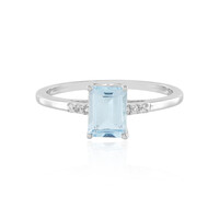 Anillo en plata con Topacio azul cielo