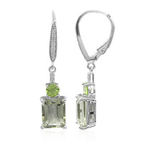 Pendientes en plata con Amatista verde