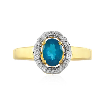 Anillo en plata con Apatita azul neón