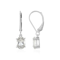 Pendientes en plata con Topacio blanco