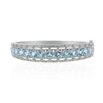 Brazalete en plata con Topacio azul cielo