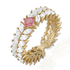 Anillo en plata con Zafiro rosa de Madagascar (de Melo)