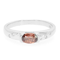 Anillo en plata con Zircón canela rosado