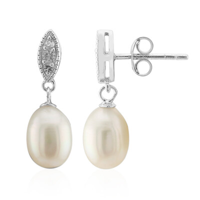 Pendientes en plata con Perla Freshwater