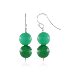 Pendientes en plata con Ágata verde