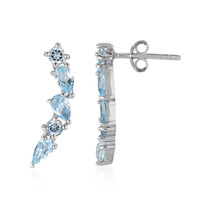 Pendientes en plata con Topacio azul cielo