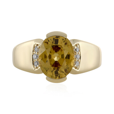 Anillo en oro con Zircón amarillo