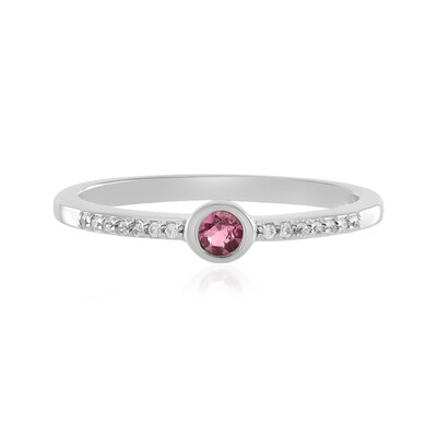 Anillo en plata con Turmalina rosa de Nigeria