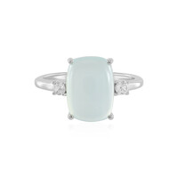 Anillo en plata con Calcedonia agua