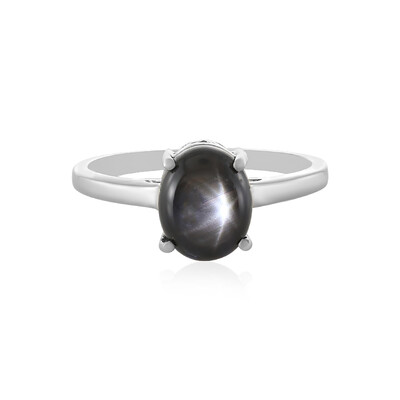 Anillo en plata con Zafiro estrella negra