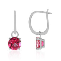 Pendientes en plata con Topacio rosa