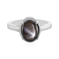 Anillo en plata con Zafiro estrella negra