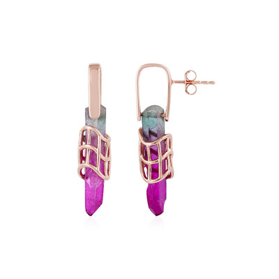 Pendientes en plata con Cuarzo multicolor (MONOSONO COLLECTION)