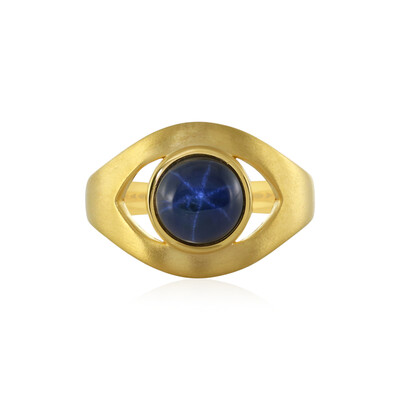 Anillo en plata con Zafiro estrella azul (MONOSONO COLLECTION)