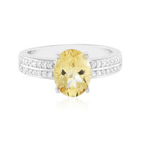 Anillo en plata con Berilo amarillo