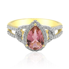 Anillo en oro con Turmalina rosa de Brasil