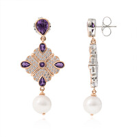 Pendientes en plata con Perla Freshwater (Dallas Prince Designs)