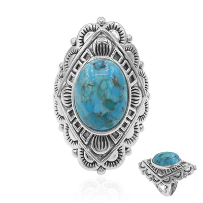 Anillo en plata con Turquesa azul del Mohave Kingman (Art of Nature)