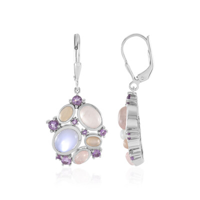 Pendientes en plata con Piedra de Luna blanca (KM by Juwelo)