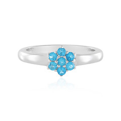 Anillo en plata con Apatita azul neón