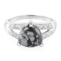 Anillo en plata con Obsidiana Copo de Nieve