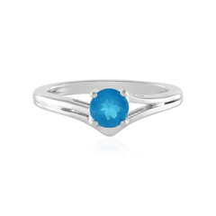 Anillo en plata con Apatita azul neón