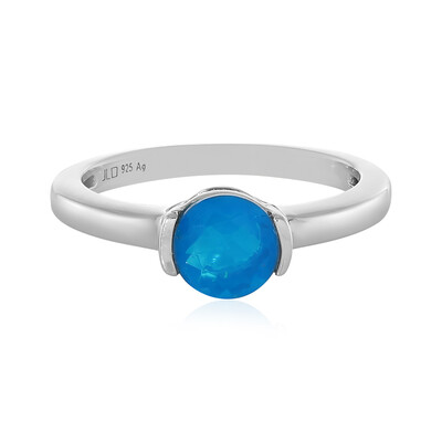 Anillo en plata con Ópalo azul de Etiopía