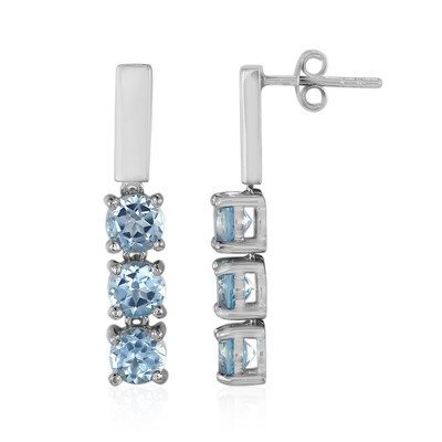 Pendientes en plata con Topacio azul cielo