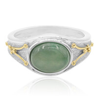 Anillo en plata con Jadeita verde