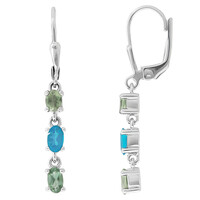 Pendientes en plata con Apatita verde