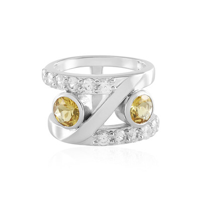 Anillo en plata con Berilo amarillo (de Melo)